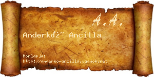 Anderkó Ancilla névjegykártya